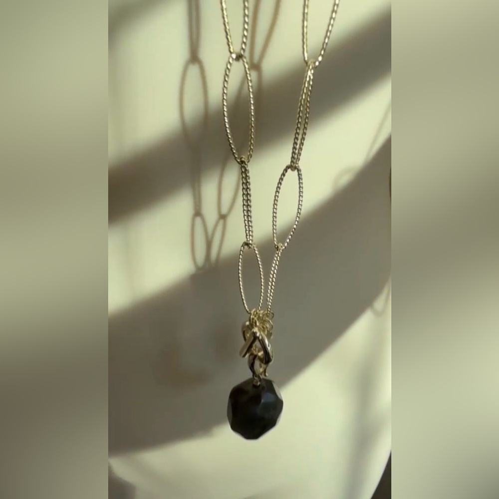 🆕 38” Labradorite Gold Detachable Pendant Necklace Wear Many Ways